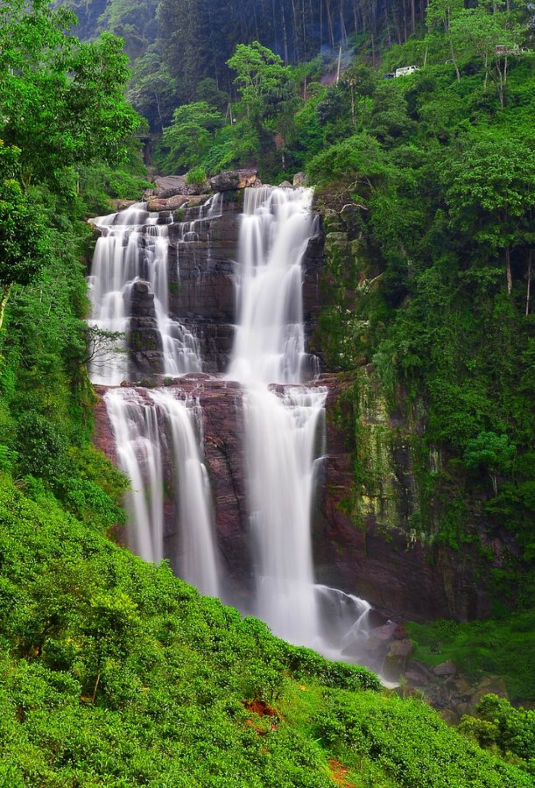 Waterfall in Sri Lanka highlands