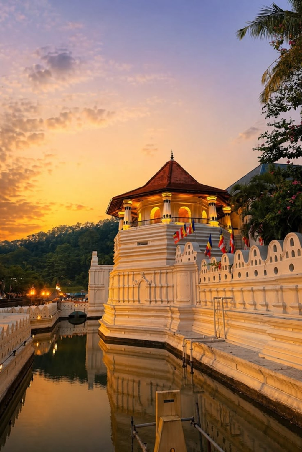 Kandy temple at sunset