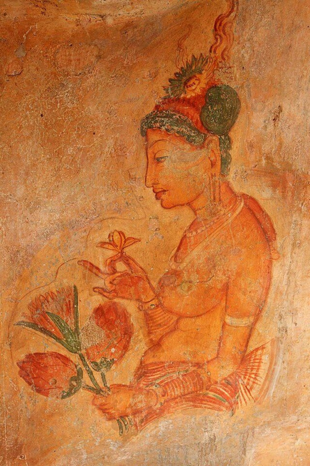 Ancient Sigiriya fresco detail