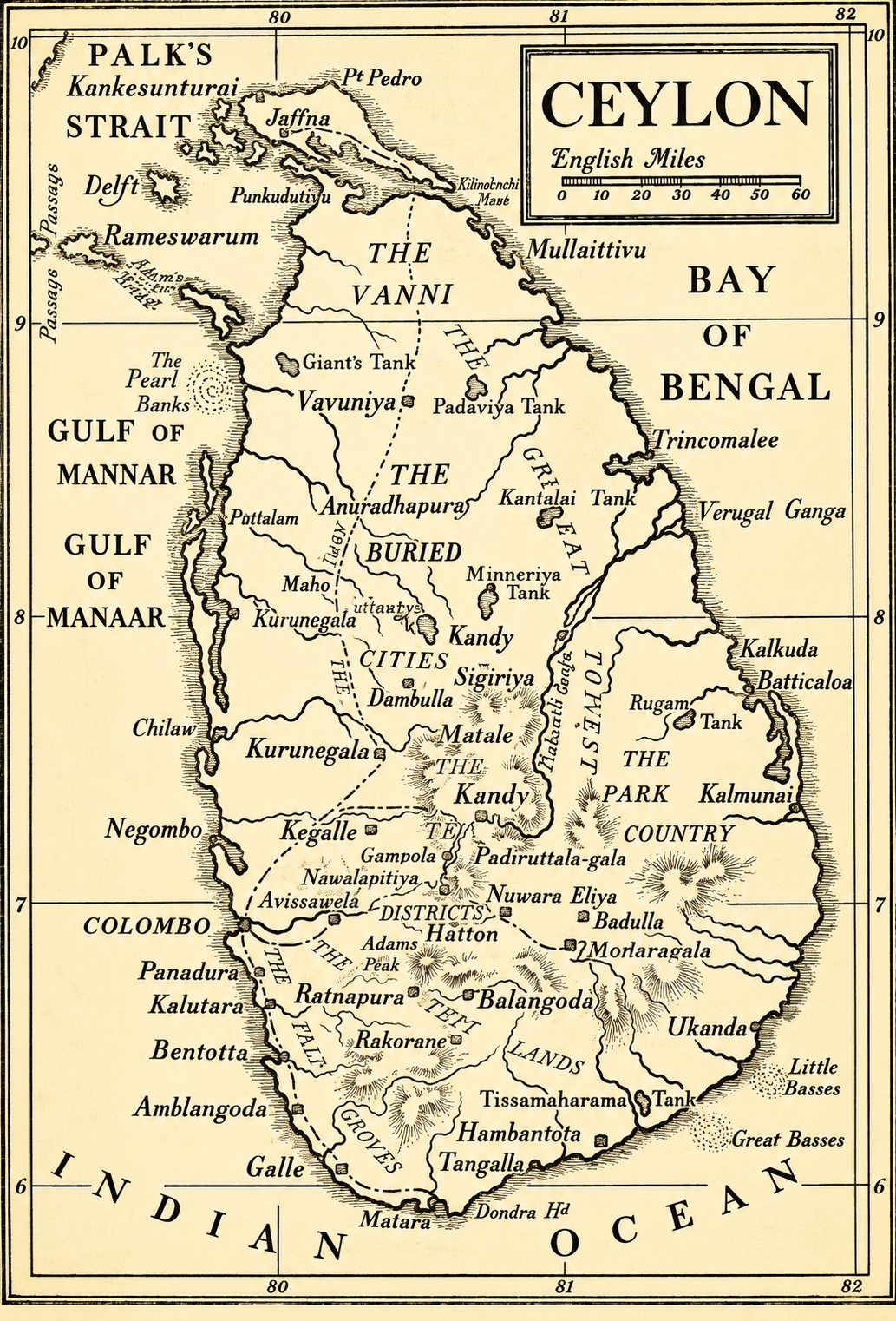 Sri Lanka map and landscapes