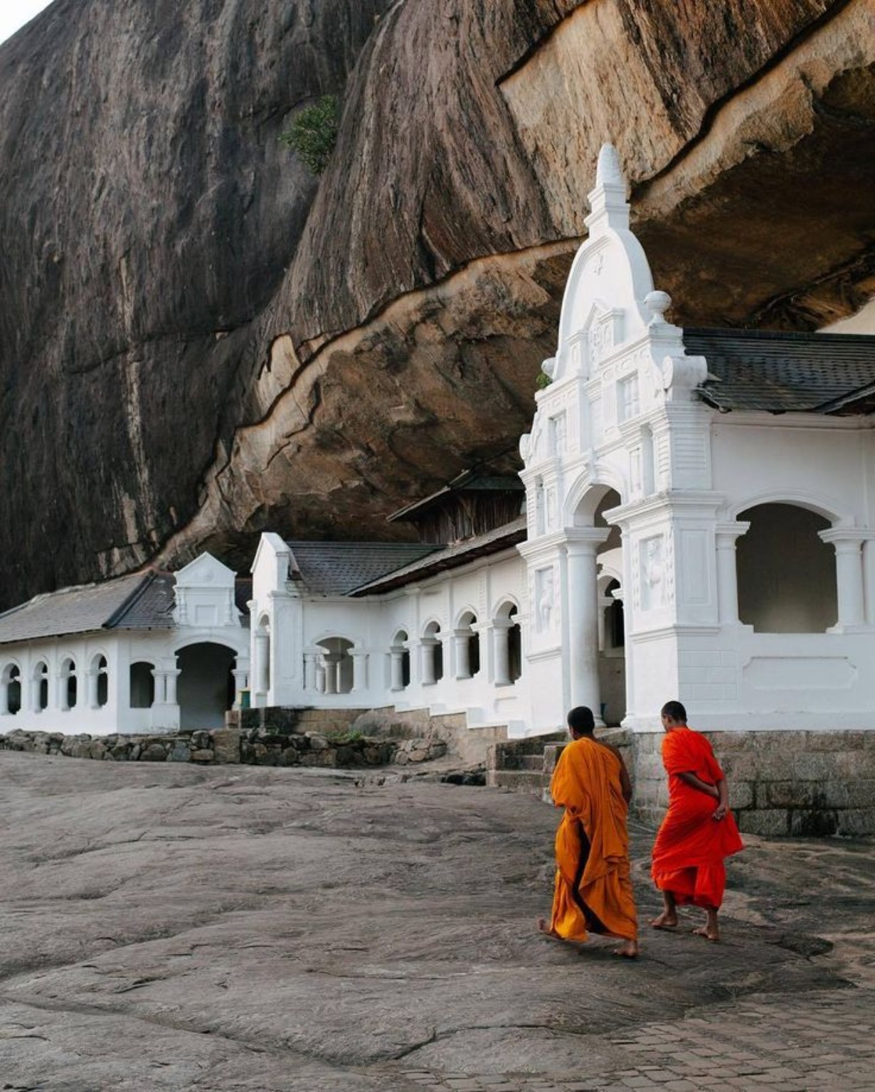 Dambulla cave temple beneath the great rock