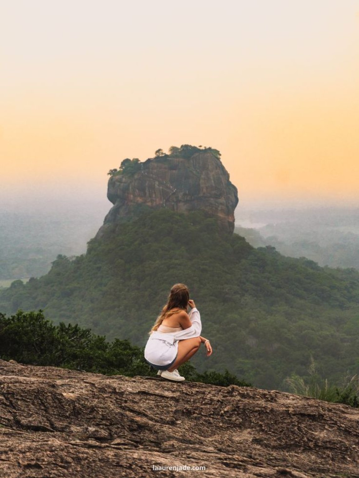 View toward Sigiriya from Pidurangala at dawn